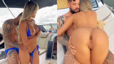 Karlyane Menezes chupando no barco e fodendo rebolando a bunda grande com pau na xoxota